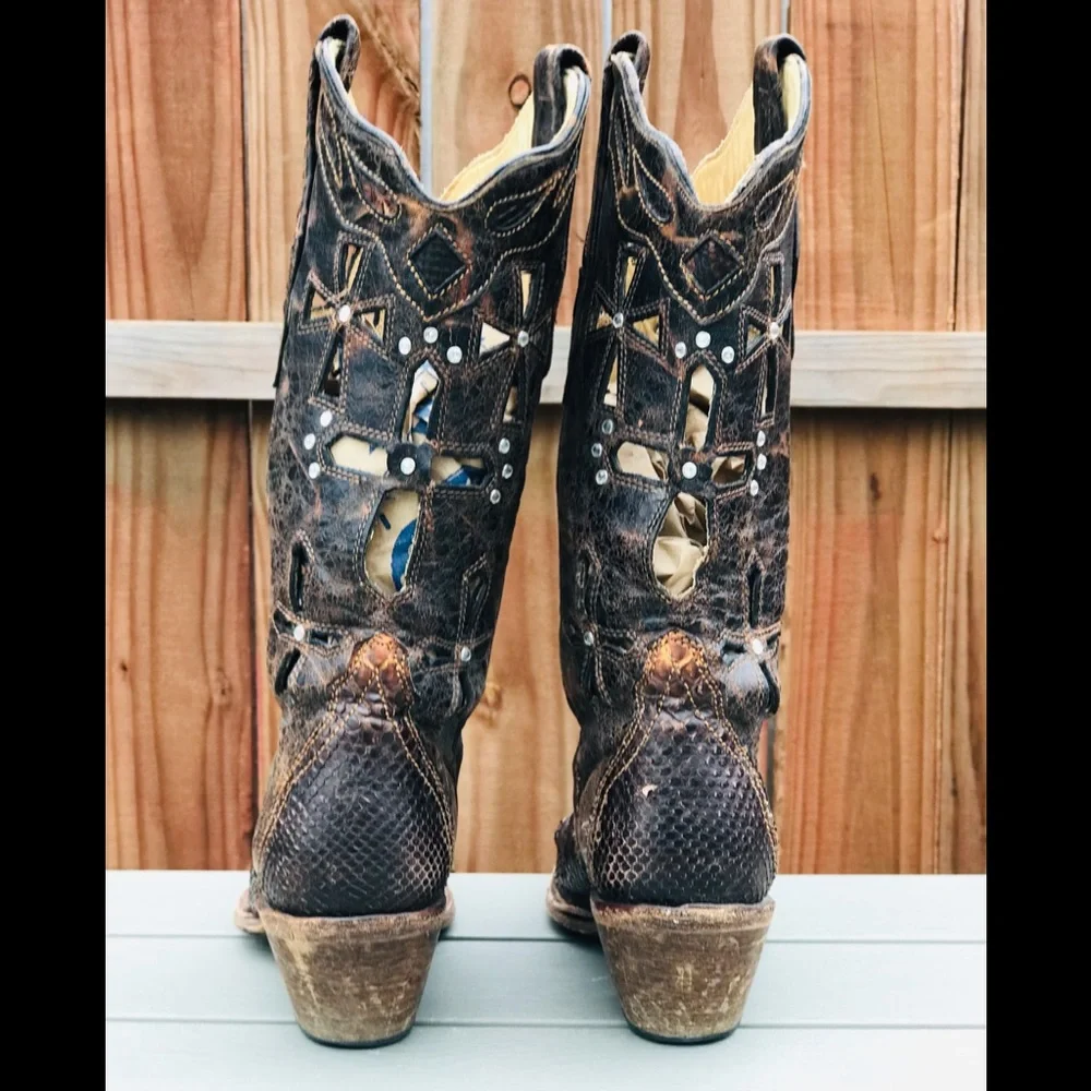 Corral  boots Python Cross cowgirl boots size 7M - Picture 10 of 16